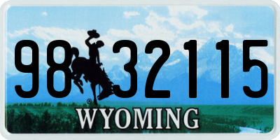 WY license plate 9832115