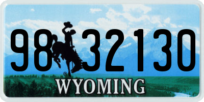 WY license plate 9832130