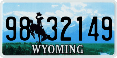 WY license plate 9832149