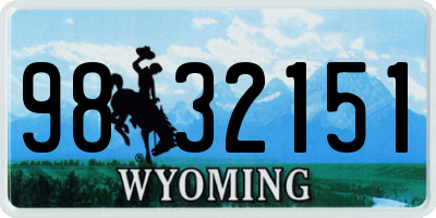 WY license plate 9832151