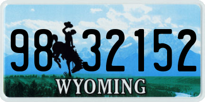WY license plate 9832152