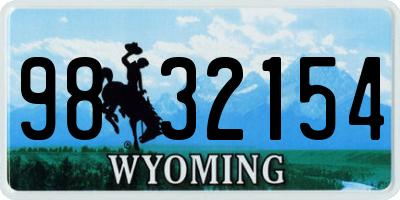 WY license plate 9832154