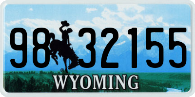 WY license plate 9832155