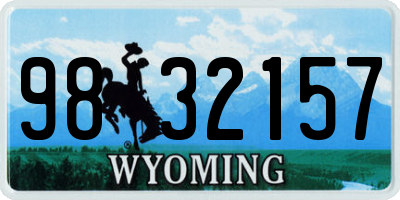 WY license plate 9832157