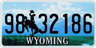 WY license plate 9832186