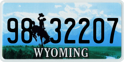 WY license plate 9832207