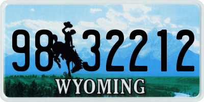 WY license plate 9832212