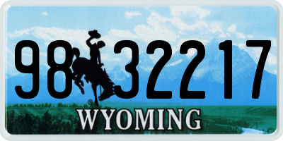 WY license plate 9832217