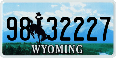 WY license plate 9832227