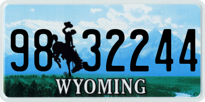 WY license plate 9832244