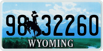 WY license plate 9832260