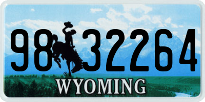 WY license plate 9832264