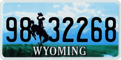 WY license plate 9832268