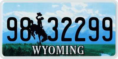 WY license plate 9832299