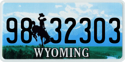 WY license plate 9832303