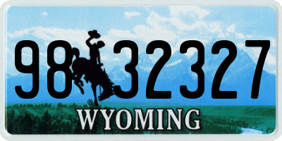 WY license plate 9832327