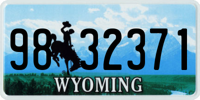 WY license plate 9832371