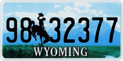 WY license plate 9832377