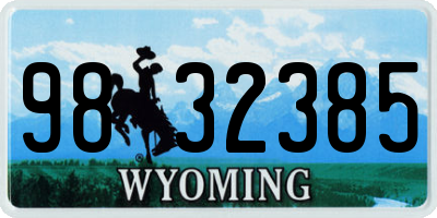 WY license plate 9832385