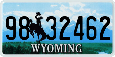 WY license plate 9832462