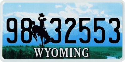 WY license plate 9832553