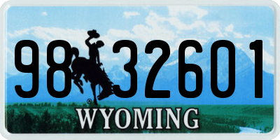 WY license plate 9832601