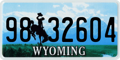 WY license plate 9832604