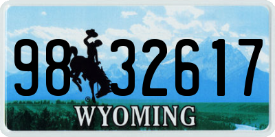 WY license plate 9832617