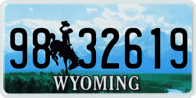 WY license plate 9832619