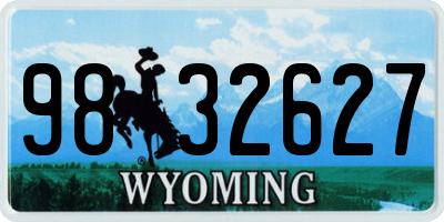 WY license plate 9832627