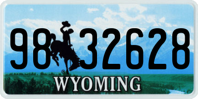 WY license plate 9832628