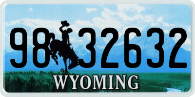 WY license plate 9832632