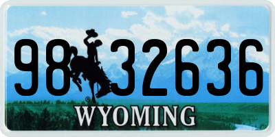 WY license plate 9832636