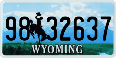 WY license plate 9832637