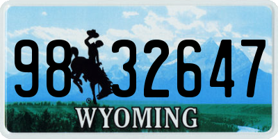 WY license plate 9832647