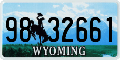 WY license plate 9832661