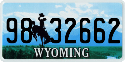 WY license plate 9832662
