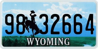 WY license plate 9832664