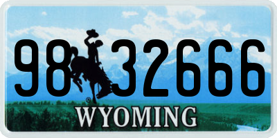 WY license plate 9832666