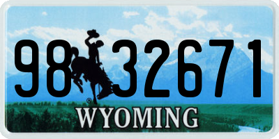 WY license plate 9832671