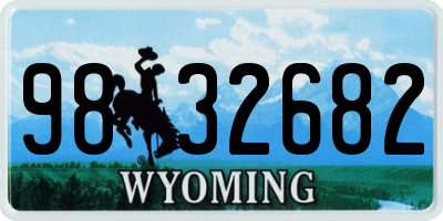 WY license plate 9832682
