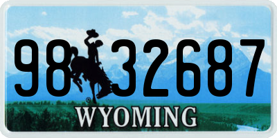 WY license plate 9832687