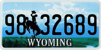 WY license plate 9832689