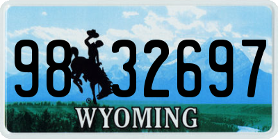 WY license plate 9832697