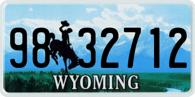 WY license plate 9832712