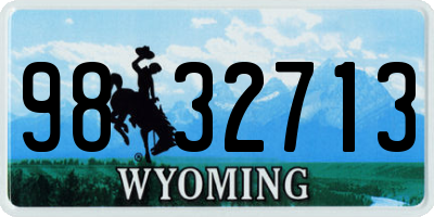 WY license plate 9832713