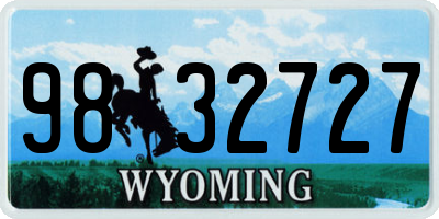WY license plate 9832727