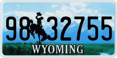 WY license plate 9832755