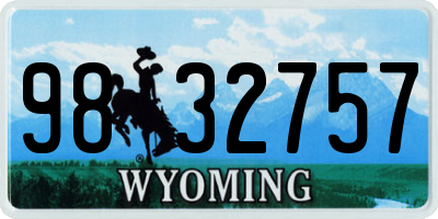 WY license plate 9832757