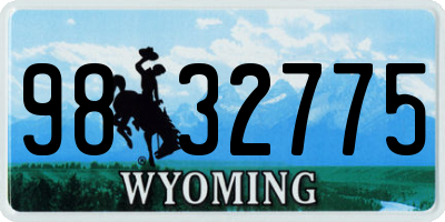 WY license plate 9832775